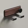 Beech and Black Walnut Hair Dryer Holder, No Punch, Wall Mounted, Bathroom Hair Dryer Hanging Shelf