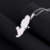 Stainless Steel Martinique Map Pendant Necklace Women Men Fashion Jewelry Silver/Gold Color Patriotism Country Choker
