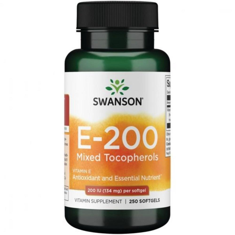 Swanson Vitamin Mixed Tocopherols Milligrams Sgels E 200 Iu 134 250 1 pcs 250 tablets