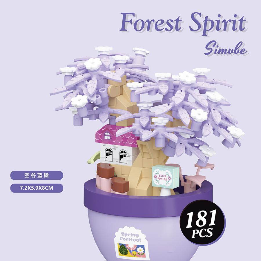 Colorful Forest Spirit Micro Building Blocks Plastic Potted Plants Educational Kids Toys New Year Decor Thanksgiving Day Gifts