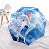 Elsa,Frozen Automatic Umbrella   Tri fold Portable Umbrella, Best Holiday Gift for Men and Women, Durable Iron Frame, Playful Design, Sturdy