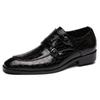 Fashion Men's Business Dress Office Shoes Crocodile Grain Leather Shoes Mens Buckle Casual Wedding Party Shoes Men Flats Plus Size