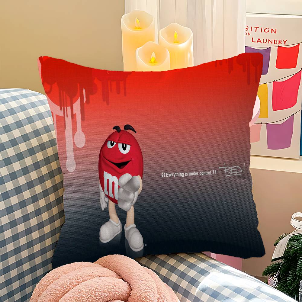Cartoon MMS CChocolate Decorative Room Aesthetics Pillow Case Home Decor Bedroom Sofa Bed Couch Pillow Cover x