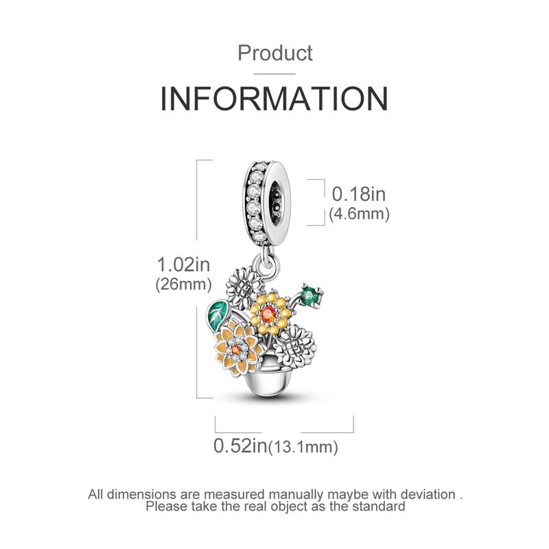 Elegant Sunflower Pattern Pendants Copper Plated Beads Ideal For Authentic Charms Bracelet Beads Jewelry Gifts For Women