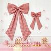 Multi-Purpose Fabric Bow Wall Decor Plaid Bow Large Fabric Bow  Wedding Photo Booth