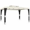 VidaXL Tonnelle à double toit crème 3,98x2,98 m acier, tonnelle de jardin, tonnelle de patio, pavillon, tonnelle 368442