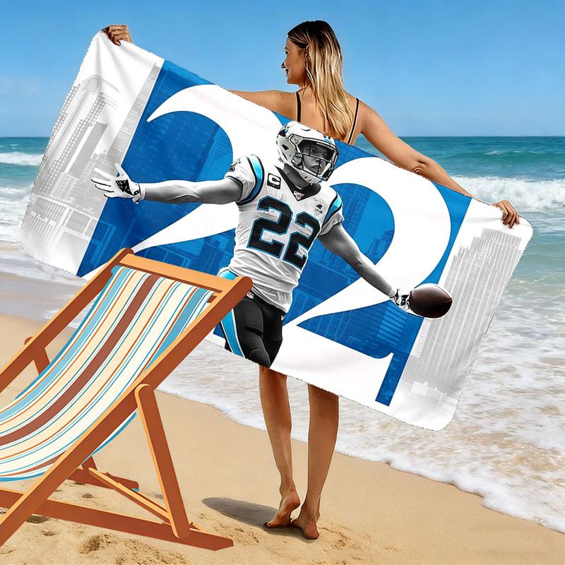Christian McCaffrey Print Beach Towel, Large Soft Quick Dry Towel for Beach Camping Swimming