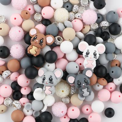 45Pcs/set  Silicone Beads Mixed For Bracelet Necklace Jewelry Handmade Accessories