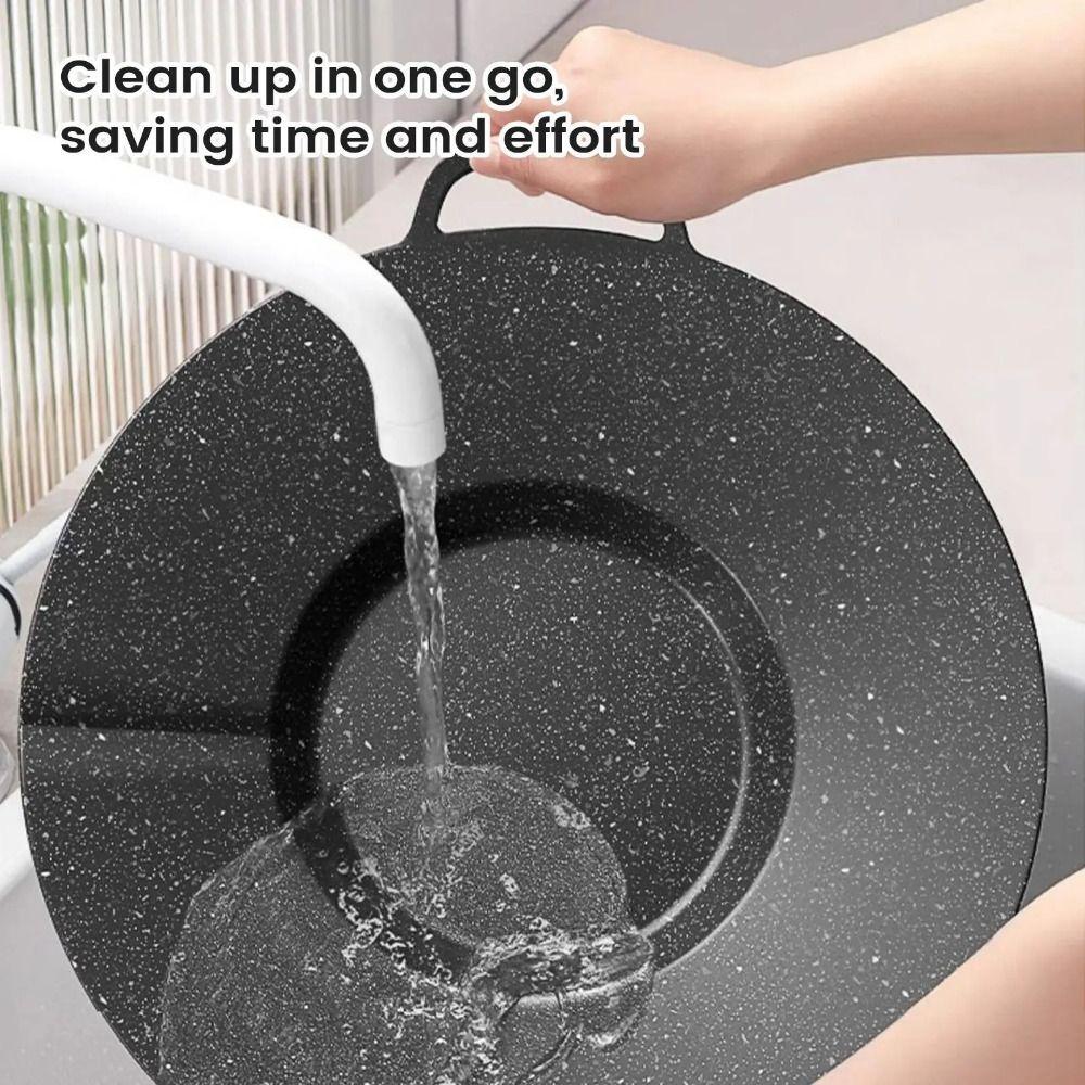 Aluminum Zinc Zinc Alloy Deep Baking Tray Thicken Frying Pan with Handles Multifunctional Griddle Pan  BBQ