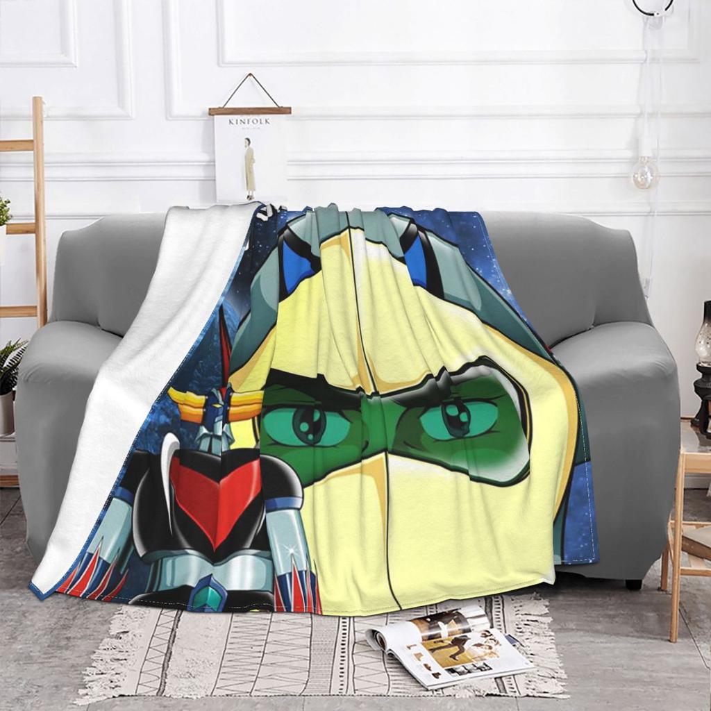 Mazinger Z UFO Robot Grendizer Blankets Soft Warm Flannel Throw Blanket Bedding for Bed Living room Picnic Travel Home Couch