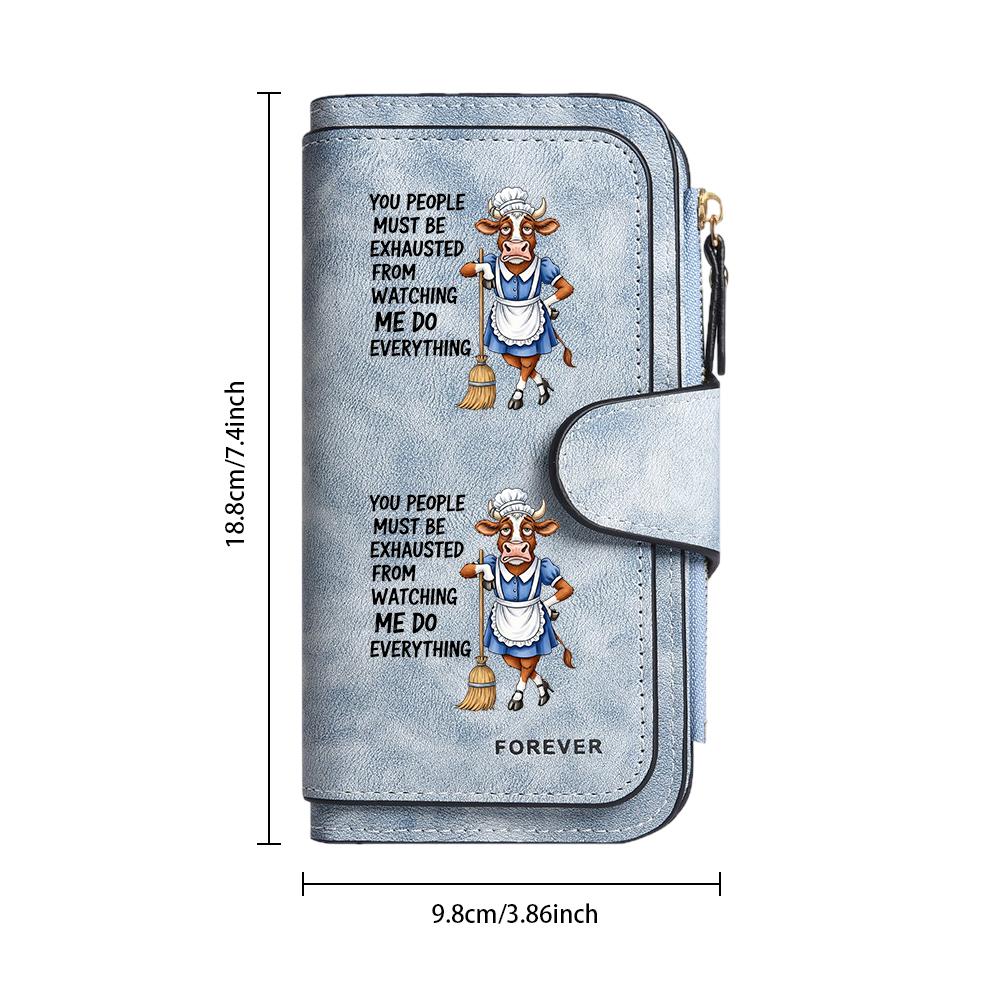 Cute Cow Pattern Long Wallet Casual Card Holder Fashion PU Leather Purse