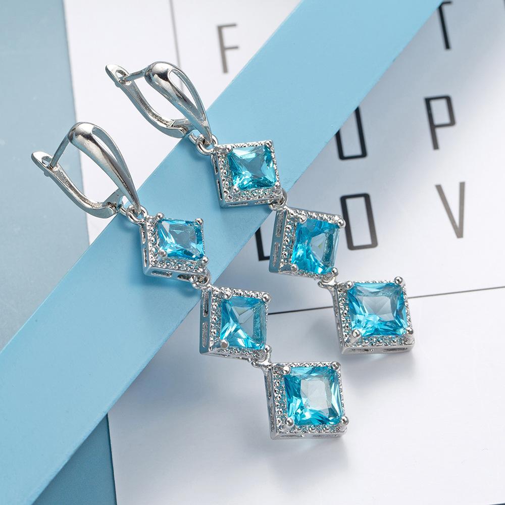 أقراط الموضة البوهيمية مبالغ فيها أقراط طويلة قطرة النساء