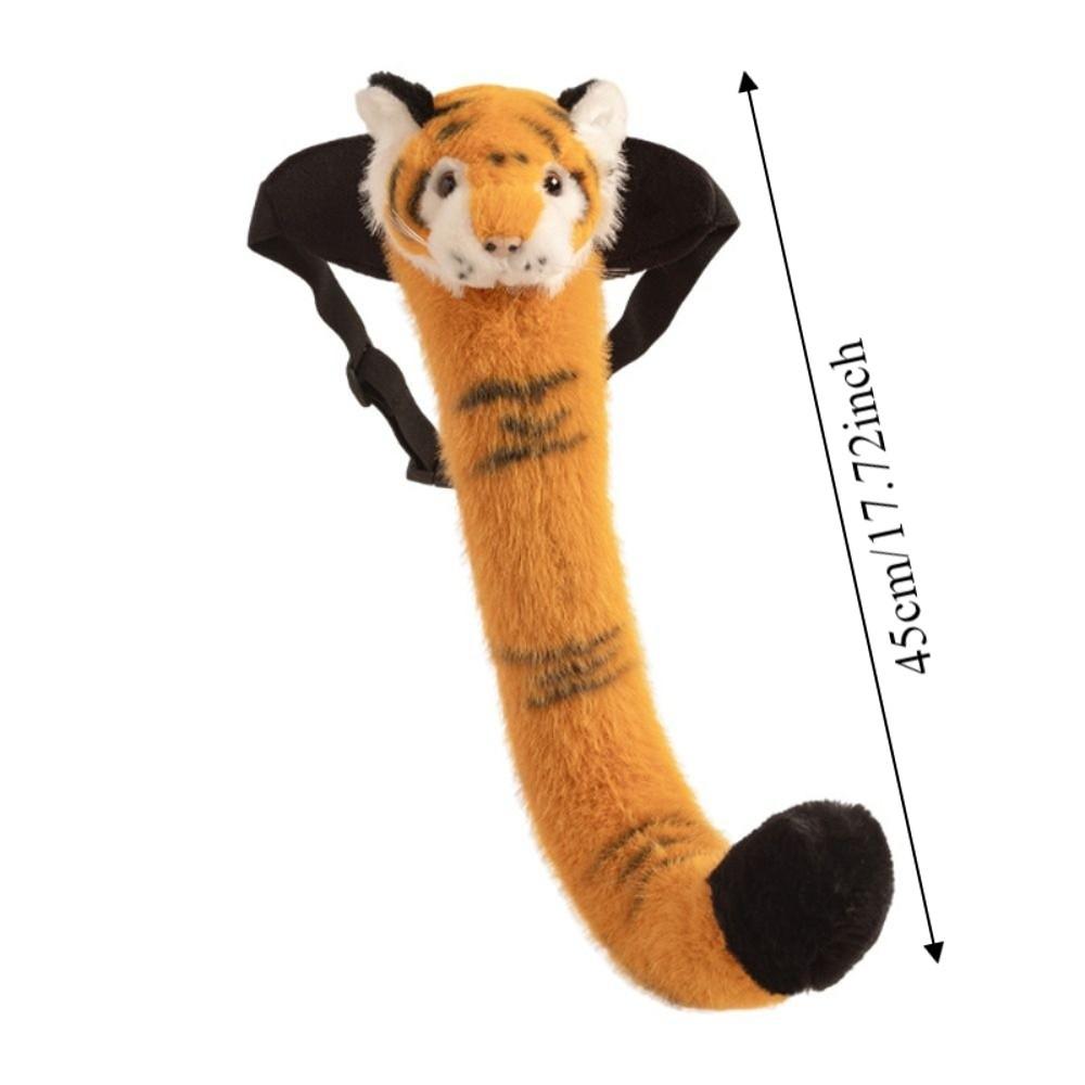 Lovely Plush Tiger Head Tail Tail Design Animal Tail Prop  Stage Supplies