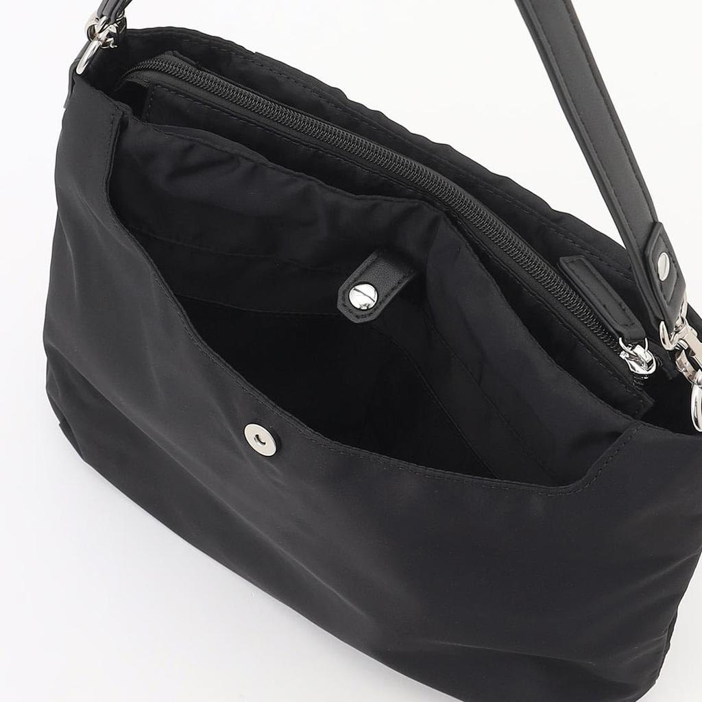 Nylon-Schultertasche B003413EC Schwarz [La Bagagerie] Mehrere Fächer 2-Wege (10)