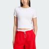 adidas Dance Striped Pullover Round Neck Knitted Short Sleeve T-Shirt Women Tops KZ4205