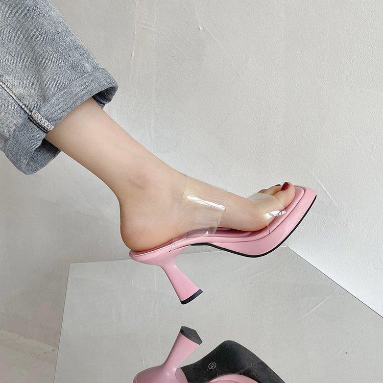 2024 New Womans Pink Sandals Ladies Platform High Heels Sandalias Shoes for Women Bluckle Summer Casual Black Beach Shoes White