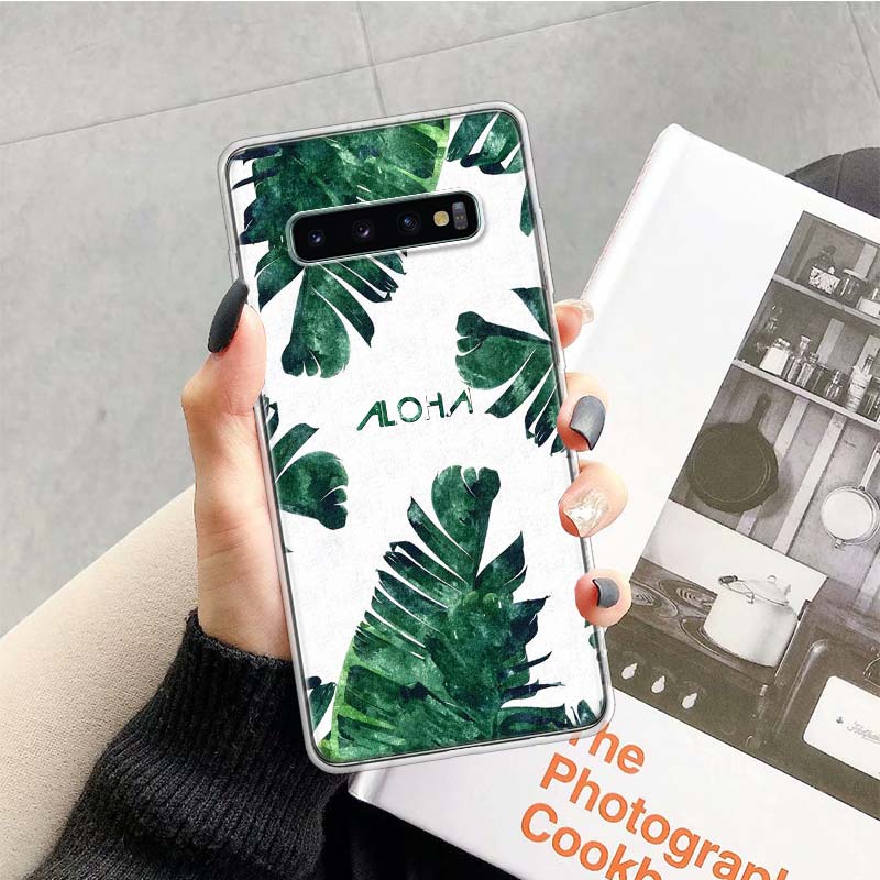 

Green Venice Aloha Palms Printed Trees Phone Case For Samsung Galaxy S26 Ultra S23 S24 S25 Edge S20 FE S21 S22 Plus Soft Print S Samsung S24 Plus