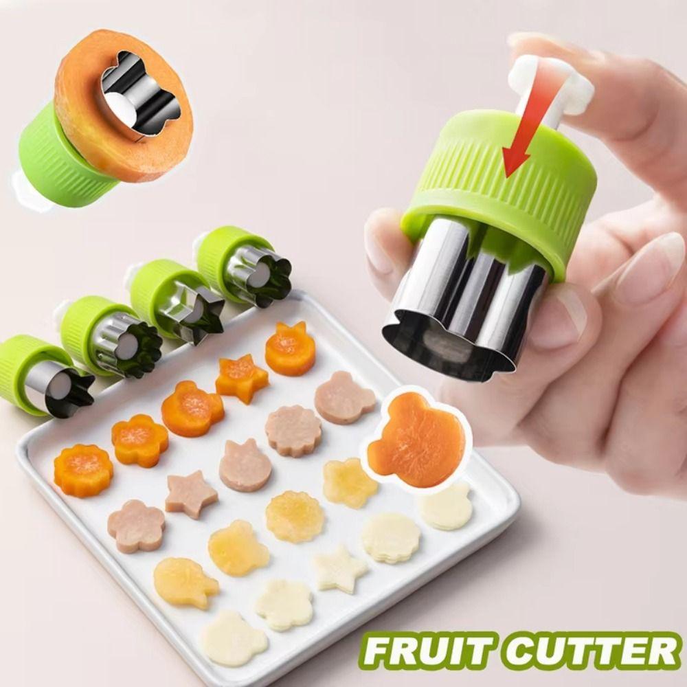 5Pcs/set Cartoon Vegetable Fruit Cutter Animal Shape Cut Mold Embossed Mold  Home Essentials