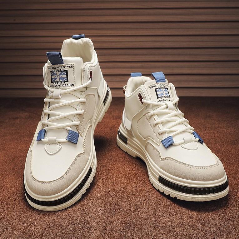 Popular Men's Shoes Student Trend Fashion Board Shoes Wear-resistant Sports Shoes Casual Korean Version Skateboard Shoes Men's Breathable White Shoes