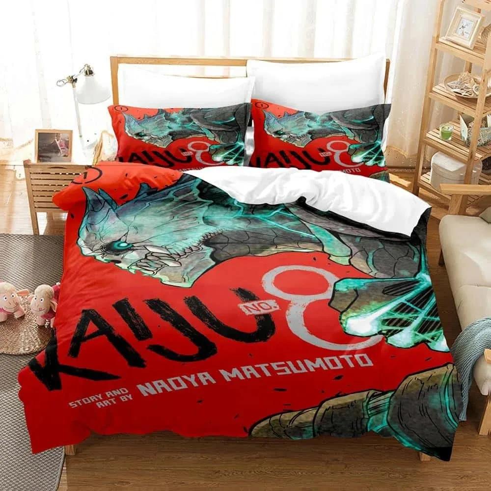 Kaiju No. 8 Beding Set Single Twin Ful Quen King-Sized Dimensionsd Dimensions Bed Linen Set Adult People Kid Bedrom Duvet cover Sets 3D Print Anime