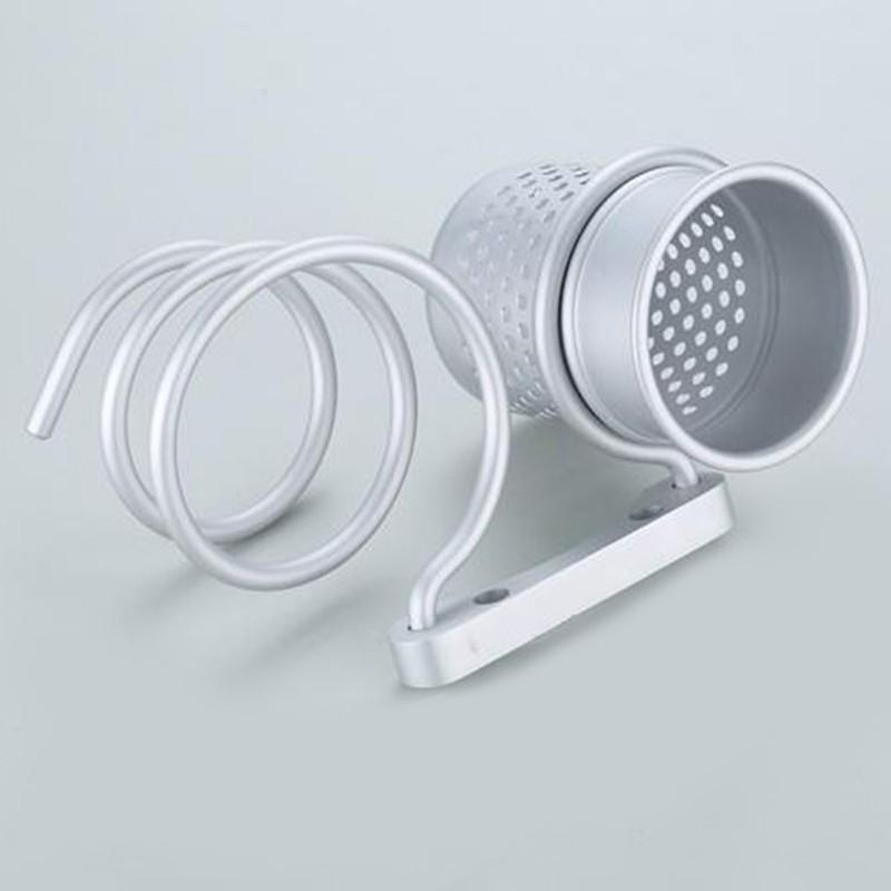 Wall Mount Spiral Hair Dryer Holder Stand with Cup Self Adhesive Bathroom Storage Organizer Shelf Rack