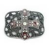 Fibbia per Cintura Western Cowboy in Lega di Zinco con Intaglio in Pelle