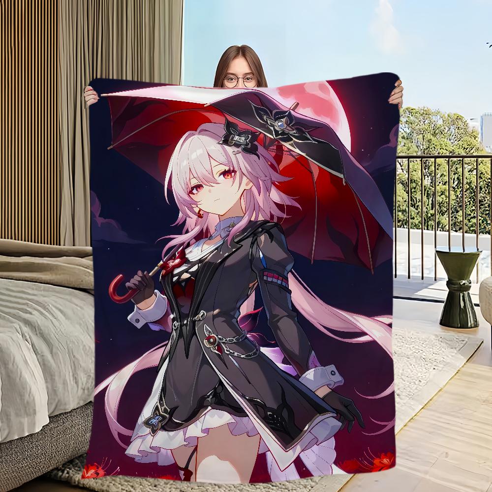 Game Honkai Star Rail New Evernight Blanket Flannel Warm Soft Plush Blanket for Sofa Living Room Office Bedroom Travel Gift