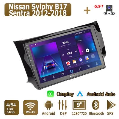 Android Carplay Car Radio For Nissan Sylphy B17 Sentra 2012-2018 Multimedia Player Head Unit Stereo GPS Navigation BT WIFI 4+64GB