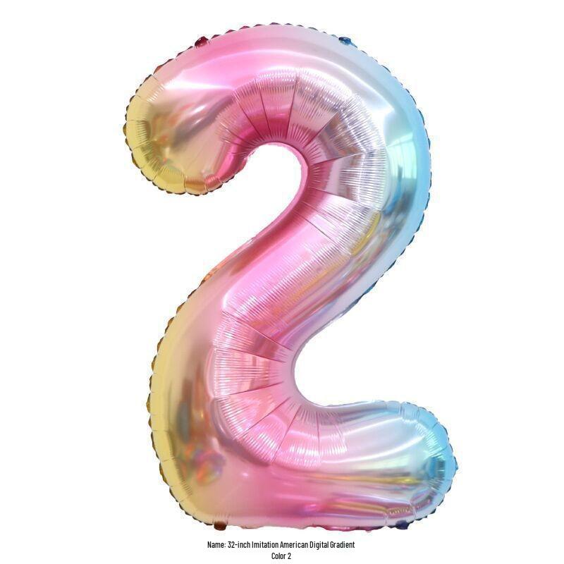 32" Rainbow Jelly Gradient Aluminum Foil Balloon for Birthday, Festival, Wedding Party Decorations