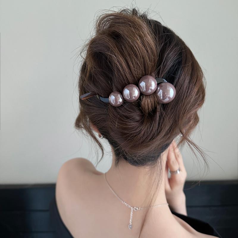 Elegant Large Simulation Pearl Hair Clip Clamp For Women New Vintage Twist Hairpins Hairgrip Barrettes Girls Hair Accessories Headwear