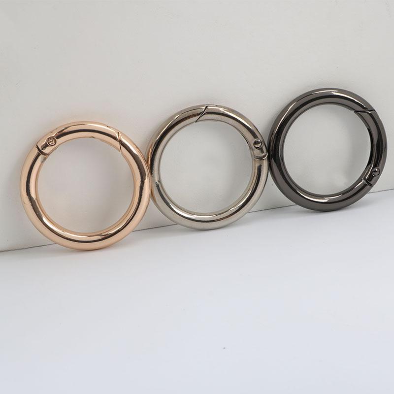 Metal Round Single Ring Buckle Hook Keychain - Bags & Luggage Accessories