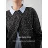 ELLE Women's Patterned Yarn Round Neck Knit Sweater