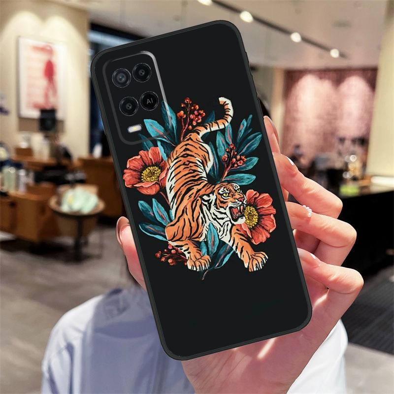 Fashion Animal Tiger Art Case For Oppo A40 A60 A80 A18 A38 A58 A78 A98 A16 A76 A96 A15 A17 A77 A74 A94 A54 A57S Cover