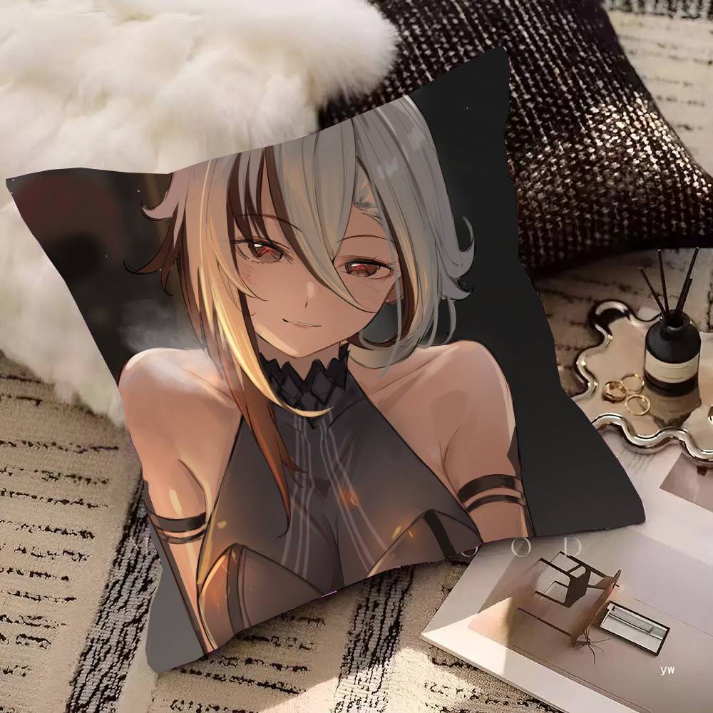 Arlecchino Anime G-Genshin Impact Pillow Case Fashion Square Pillowcase Bedroom Sofa Room Ins Decoration Leisure