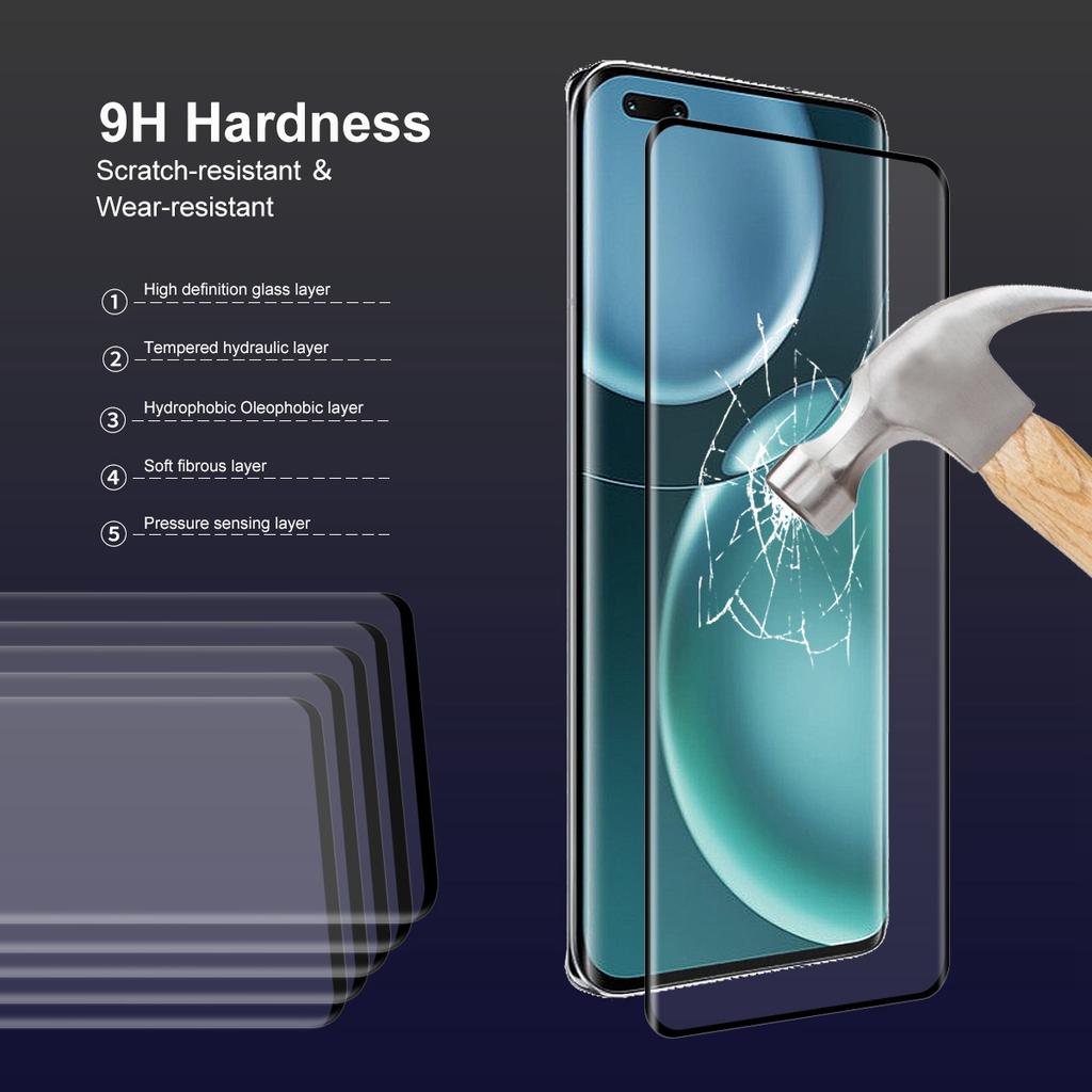 ENKAY HAT PRINCE 2Pcs/Set for Honor Magic4 5G/Magic4 Ultimate/Magic4 Pro 3D Curved Side Glue Tempered Glass Support Fingerprint Unlock