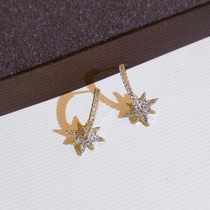 

Серьги в форме восьмиконечной звезды, серьги высокого класса с нишевым дизайном, новые модные серебряные серьги-иглы 925 silver