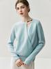 Women's French Design Cashmere Crossover Collar Sweater - Skin-Friendly, Loose Knitwear for Autumn and Winter.