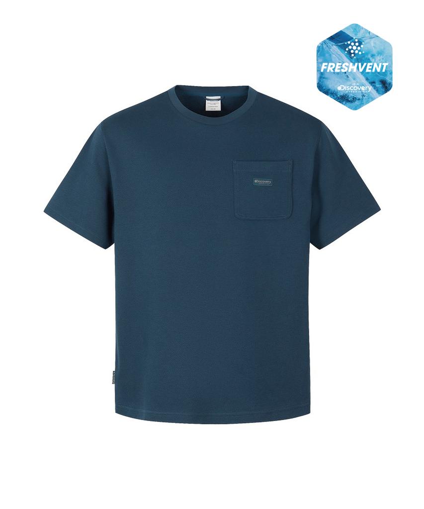 DISCOVERY EXPEDITION Men'S Freshvent Jacquard Training Short Sleeve T-Shirt (D/Turquoise)