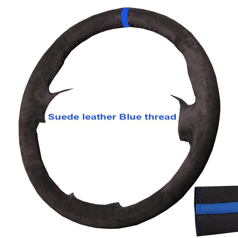 CIMF6 Custom Carbon Fiber Leather Car Steering Wheel Cover For Ford Focus 2 2005-2011 (3-Spoke) Anti-Slip Fix Worn OEM Wheel