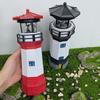 Solar Powered LED Lighthouse Lamp Rotating Beam Lantern Lighthouse  Courtyard Decoration