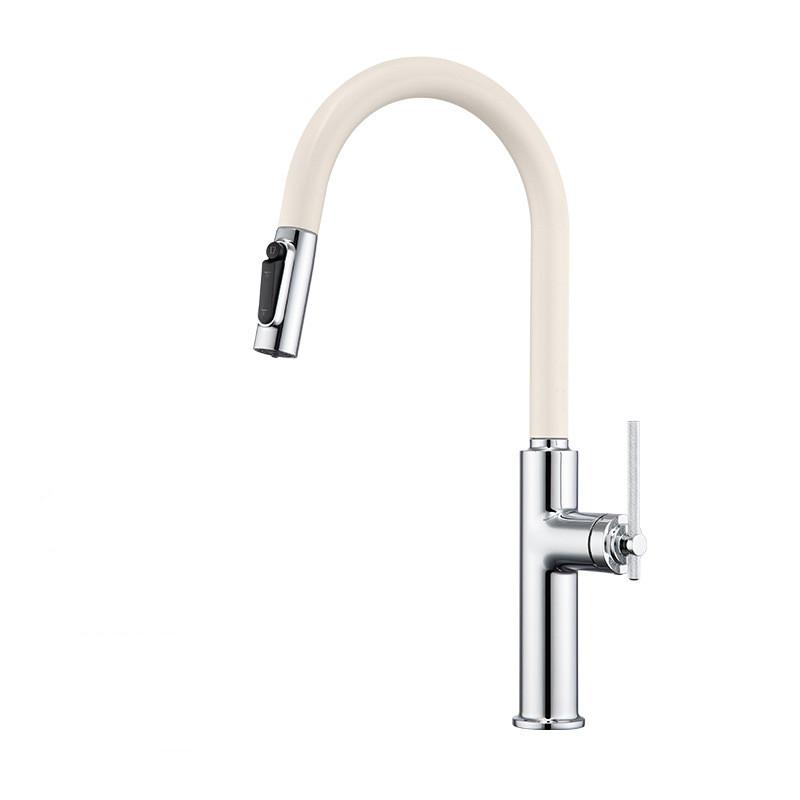 3ways Kitchen Faucet Chrome White Brass Pull Out Hot and Cold Rotation Kitchen Sink Mixer Lead Free Sink Mixer белый