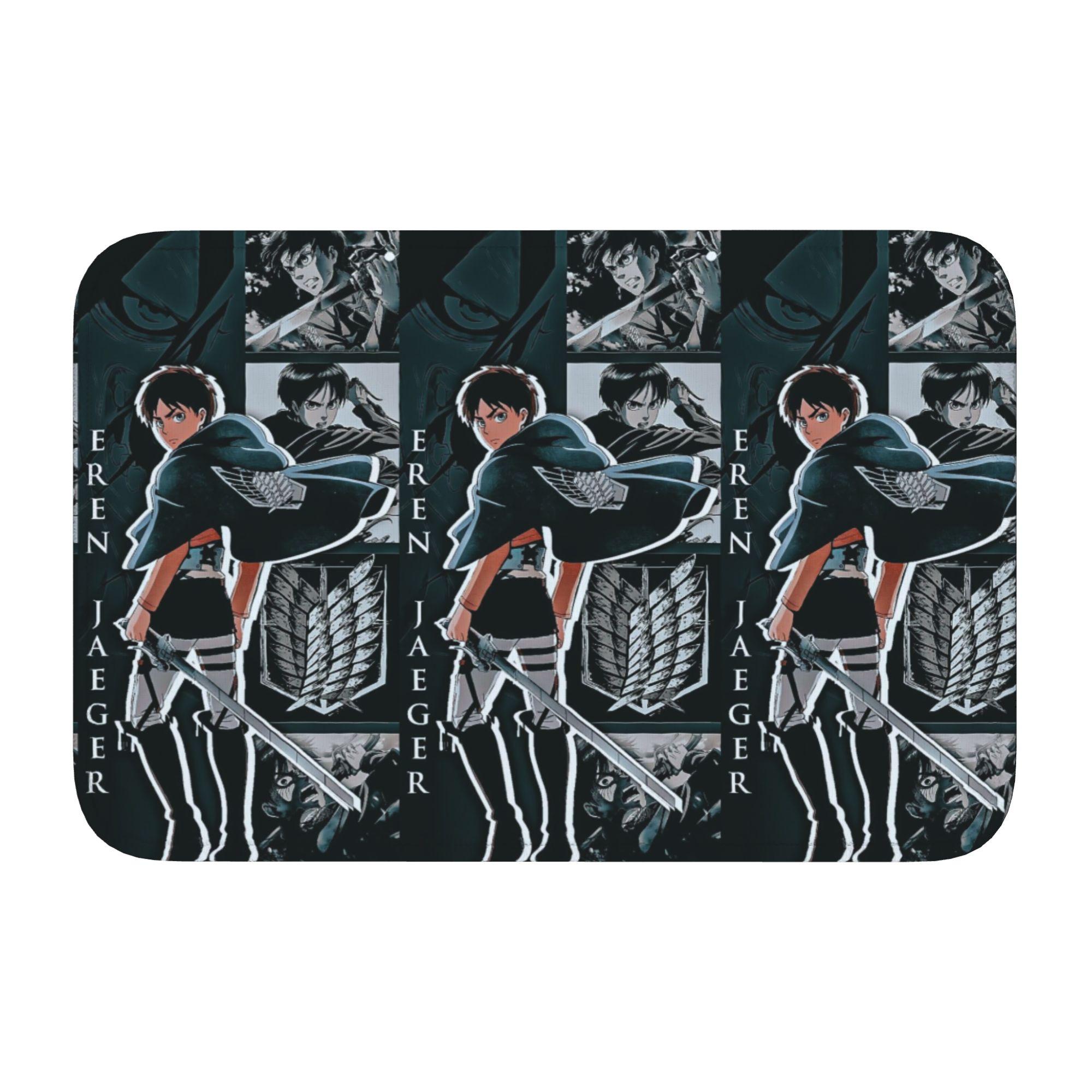 

Attackes on Titan Floor Door Kitchen Bathroom Mats Anti-Slip Outdoor Doormat Garage Living Room Entrance Rug Carpet Footpad 60cm x 90cm
