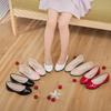 Scarpe da Ragazza Primavera Estate Scarpe Casual in Pelle a Tacco Basso con Suola Morbida per Ragazza Colore Solido Prestazioni Antiscivolo Scarpe da Principessa