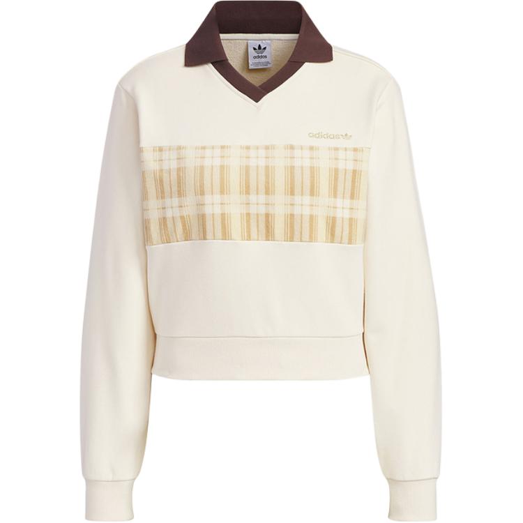Adidas Originals Color Block Comfortable Casual Pullover Long Sleeve Sweatshirt Women Sweatshirt White JC6852 S