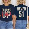 Retro Ellenbogen Hoch Niemals 51 Kanada Druck Damen T-Shirts Lässige Sommer T-Shirts Lustiges Vintage T-Shirt Grafik Tops Damenbekleidung