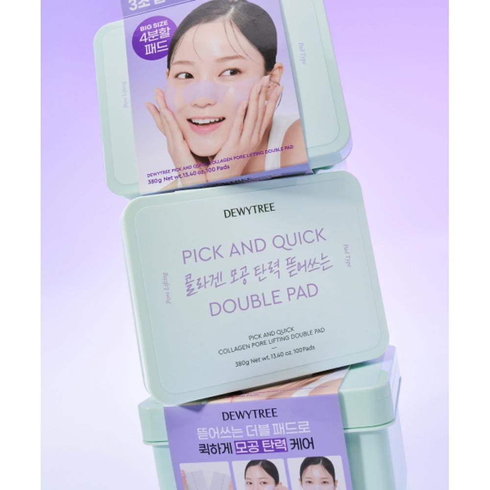 Dewytree Pick   Quick Collagen Pore Tightening Double Pad  100 Sheets