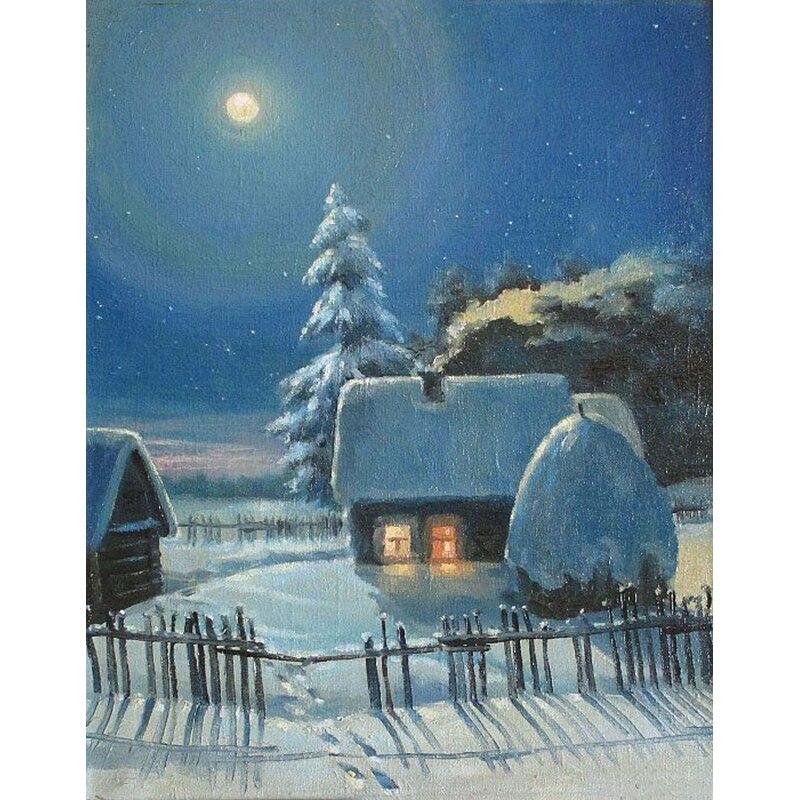 

Новый DIY 5D пейзаж алмазная живопись снежная сцена Алмазная вышивка крестиком полная круглая дрель мозаика домашний декор подарок Full Round 25x35CM