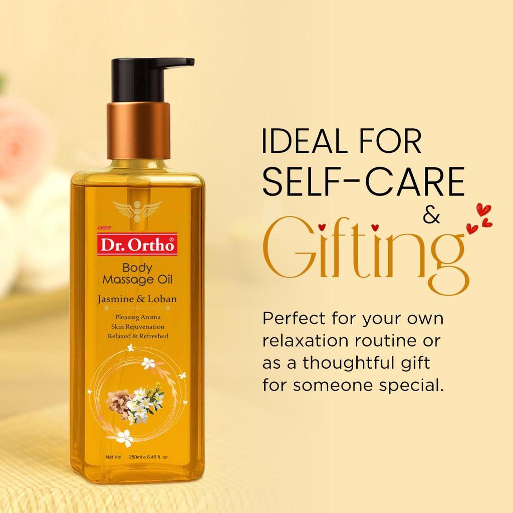Dr.Ortho Jasmine & Loban Body Massage Oil 250ml Relaxing Aromatherapy Muscle Relief Oil