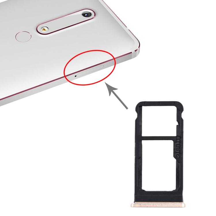 Θήκη Κάρτας SIM + Θήκη Κάρτας SIM / Θήκη Κάρτας Micro SD για Nokia 6.1 / 6 / TA-1043 TA-1045 TA-1050 TA-1054 TA-1068