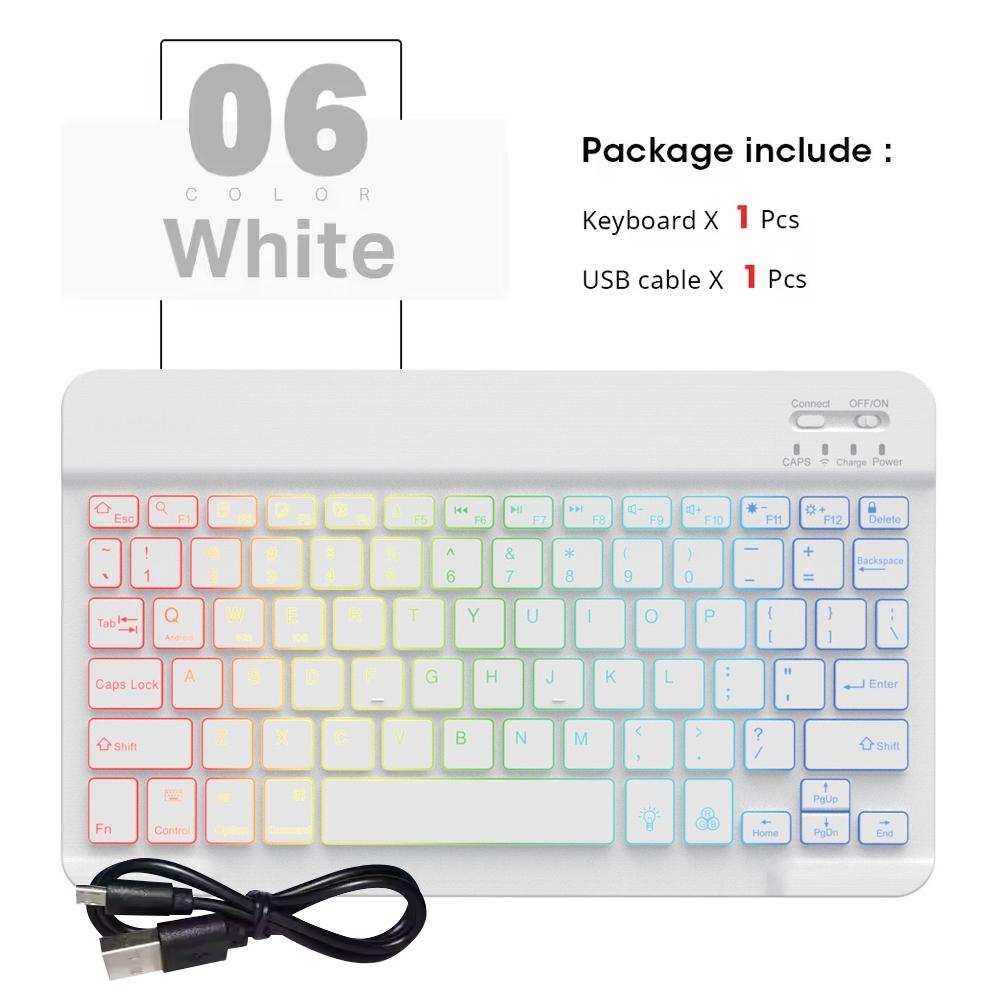 New Backlit Ultra-Thin Bluetooth Keyboard and Mouse For iPad Samsung Tablet Phone Wireless Keyboard Spanish / French